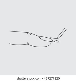 Nail polishing at the salon - Vector icon isolated