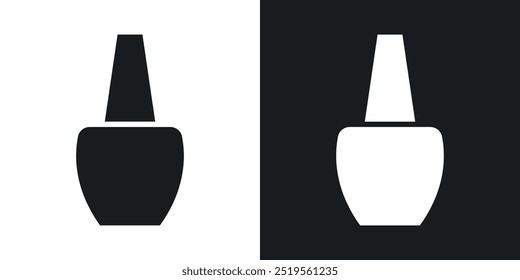 Conjunto de iconos de Vector de línea pulidora de uñas en estilo sólido y contorno.