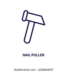 nail puller icon from general collection. Thin linear nail puller, repair, hammer outline icon isolated on white background. Line vector nail puller sign, symbol for web and mobile