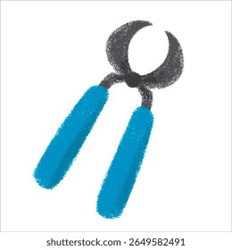 Nail puller Illustration with crayon style editable for cards, poster decorations, t-shirt prints, stickers, icons and others