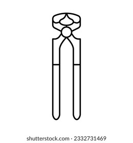 nail puller pliers line icon vector. nail puller pliers sign. isolated contour symbol black illustration