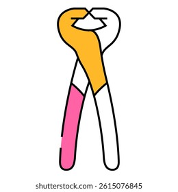 nail puller pliers line icon vector. nail puller pliers sign. isolated symbol illustration