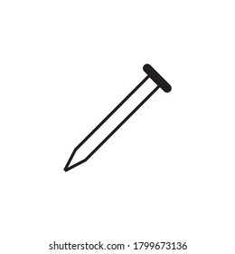 nail or push pin on white background