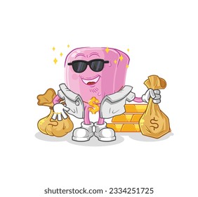 the nail rich character. cartoon mascot vector
