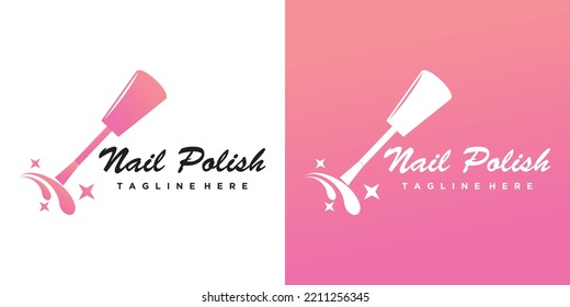 Nail salon icon logo design manicure vector design nail polish and female finger logotype Premium Vector