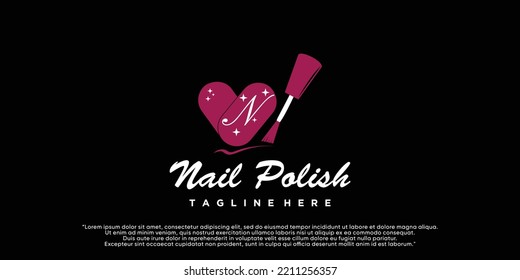 Nail salon icon logo design manicure vector design nail polish and female finger logotype Premium Vector