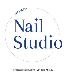 nail salon logo concept beauty bar illustration fancy style trend mark sign vector