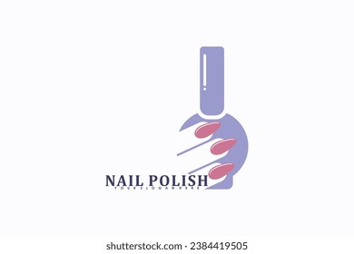 nail salon logo design vector with creative nail polish beauty