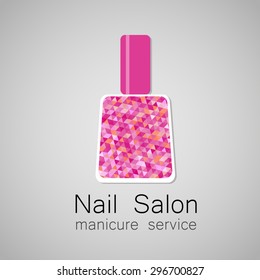 Nail Salon logo. Nail polish - a symbol of manicure. Design sign - nail care.