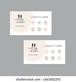 Nail Salon Loyalty Card, Nail Artist Discount Card