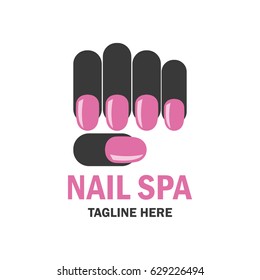 nail salon manicure pedicure logo with text space for your slogan / tag line, vector illustration