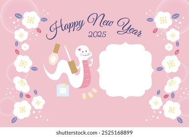 Nail salon New Year's card design for the year 2025