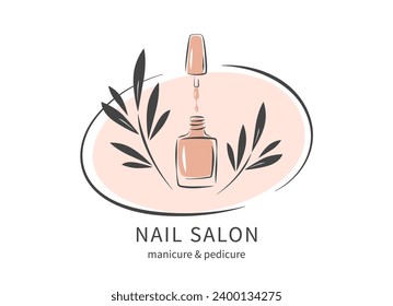 Nail salon. Nail polish. Minimalistic vector illustration