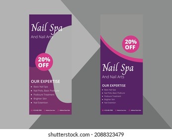 Nail Salon Service Roll Banner Design Stock Vector (Royalty Free ...