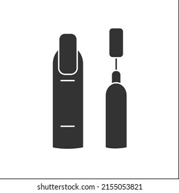 Nail sander glyph icon.Tool for modeling, defining the shape and length of nails. Polishing nail plates. Manicure and pedicure concept.Filled flat sign. Isolated silhouette vector illustration