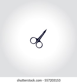 Nail scissors of beauty and cosmetics Vector Icon.