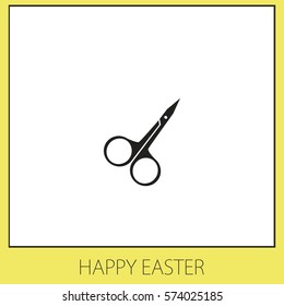 Nail scissors of beauty and cosmetics Vector Icon.