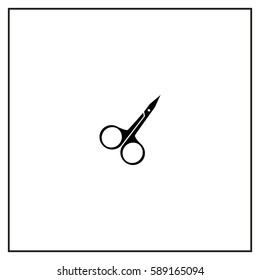 Nail scissors of beauty and cosmetics Vector Icon.