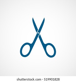 Nail Scissors Blue Flat Icon On White Background