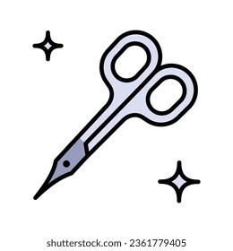 Nail scissors color icon. Simple style sign for mobile concept and web design. Manicure scissors flat icon. Vector isolated on white background. Pictogram or sign for web page, promo. UI,UX,GUI design