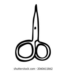 nail scissors of cosmetics hand drawn illustration