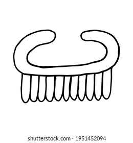 Icono de doodle de tijeras de uñas. Símbolo de esquema dibujado a mano del signo del salón de belleza. Icono del vector aislado en fondo blanco. Ilustración vectorial sobre fondo blanco. Para tarjetas, afiches, pegatinas, diseño del logo.