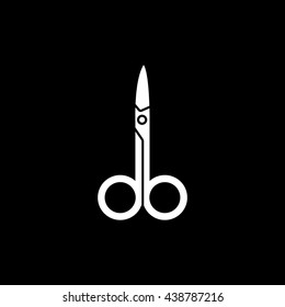 Nail Scissors Flat Icon On Black Background