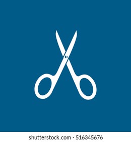 Nail Scissors Flat Icon On Blue Background