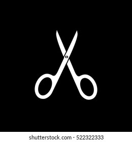Nail Scissors Flat Icon On Black Background