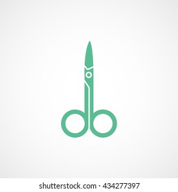 Nail Scissors Green Icon On White Background