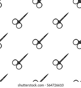 Nail scissors icon in black style isolated on white background. Make up pattern stock vector illustration.