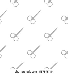 Nail scissors icon in cartoon style isolated on white background. Make up pattern stock vector illustration.