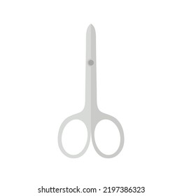 Icono de tijeras de uñas. Icono vectorial de tijeras de uñas aislado en fondo blanco