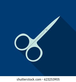 Nail scissors icon in flat style isolated on white background. Make up symbol stock vector illustration.