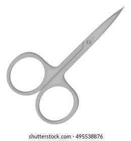 Nail scissors icon in monochrome style isolated on white background. Make up symbol stock vector illustration.