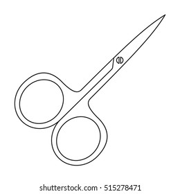 Nail scissors icon in outline style isolated on white background. Make up symbol stock vector illustration.