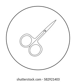 Nail scissors icon in outline style isolated on white background. Make up symbol stock vector illustration.