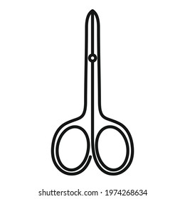 Nail scissors icon. Outline nail scissors vector icon for web design isolated on white background