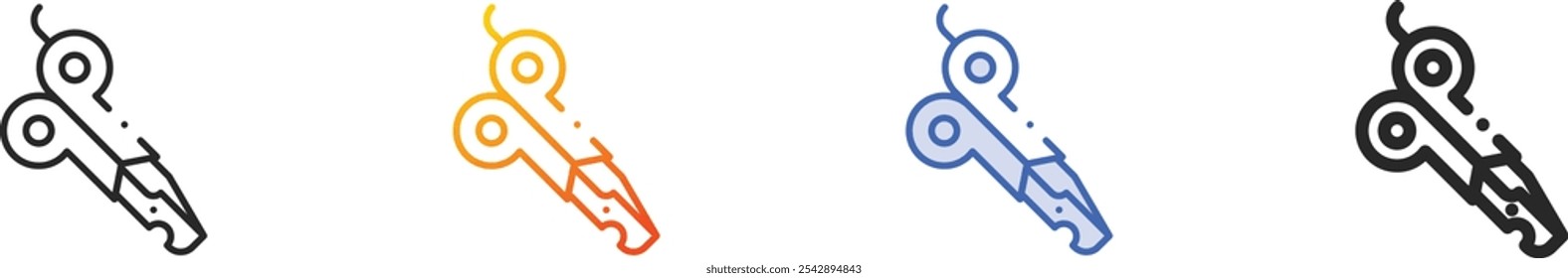 nail scissors icon.Thin Linear, Gradient, Blue Stroke and bold Style Design Isolated On White Background