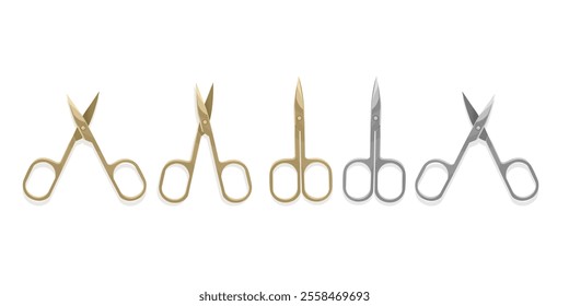 Nail scissors illustration Beauty tools. Vector illustration