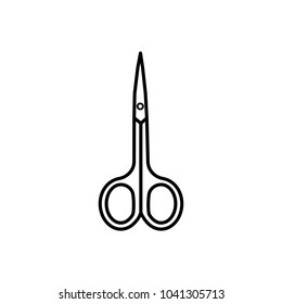 Nail scissors line vector icon. Flat design style. 