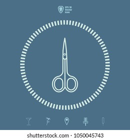 Nail scissors Line vector icon. Flat design style. 