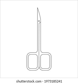 Nail scissors outline vector icon isolated on white background. Thin line black nail scissors sign.