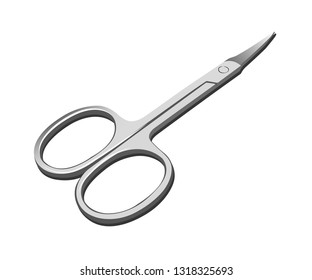 nail scissors realistic vector illustration isolated