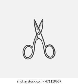 Nail Scissors Sketch Icon For Web, Mobile And Infographics. Hand Drawn Vector Isolated Icon.