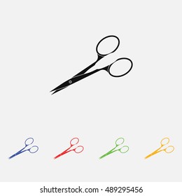 Nail scissors vector icon. Flat style