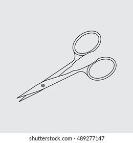 Nail scissors vector icon. line style