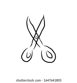 Nail Scissors Vector Sketch Icon Isolated On Background. Hand Drawn Nail Scissors Icon