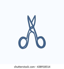 Nail scissors vector sketch icon isolated on background. Hand drawn Nail scissors icon. Nail scissors sketch icon for infographic, website or app.