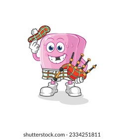 the nail scottish with bagpipes vector. cartoon character